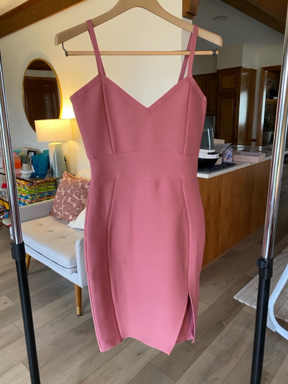Amazon Rose Pink Spaghetti-Strap Sheath Dress